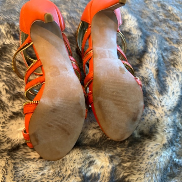 Julianne Hough Tangerine Tango Venice Napa Leather heals size 8.5 - Picture 6 of 11